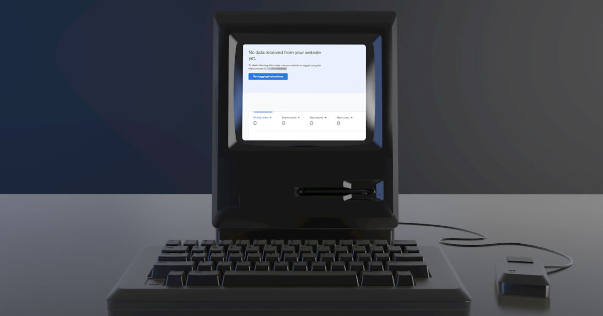 Screenshot of Google Analytics on an old Apple Mac